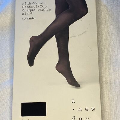 Target High Waist Control Top Opaque Tights Black